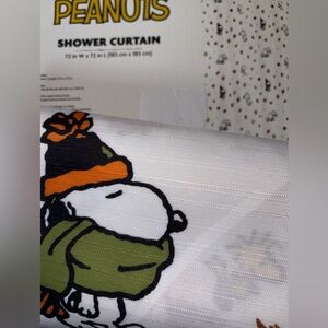 Snoopy Puffer Jacket Shower Curtain Fall Autumn